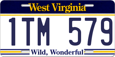 WV license plate 1TM579