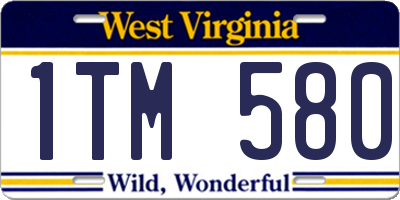WV license plate 1TM580