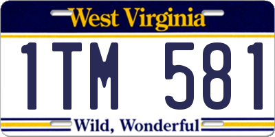WV license plate 1TM581
