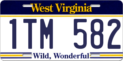 WV license plate 1TM582