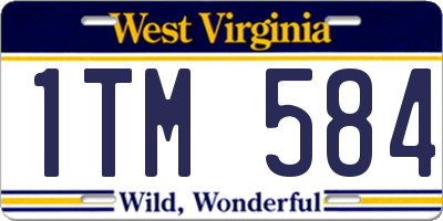 WV license plate 1TM584