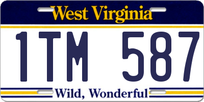 WV license plate 1TM587