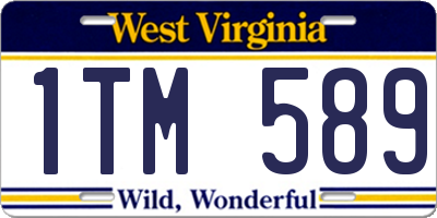 WV license plate 1TM589