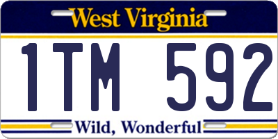 WV license plate 1TM592