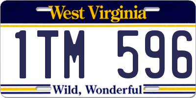 WV license plate 1TM596