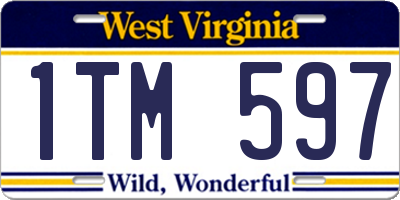 WV license plate 1TM597