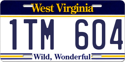 WV license plate 1TM604