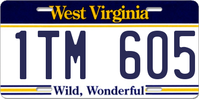 WV license plate 1TM605
