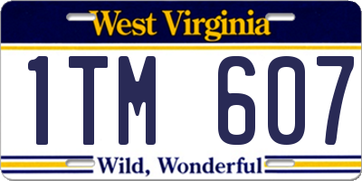 WV license plate 1TM607