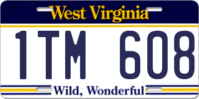 WV license plate 1TM608