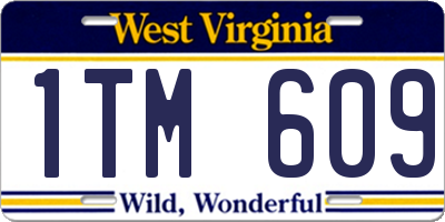 WV license plate 1TM609