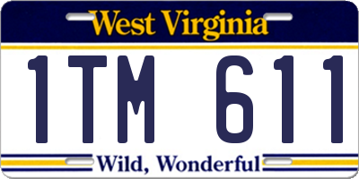 WV license plate 1TM611