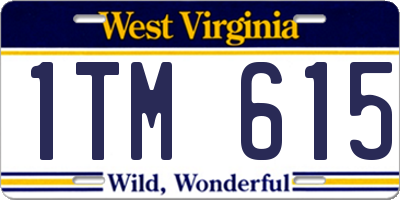 WV license plate 1TM615