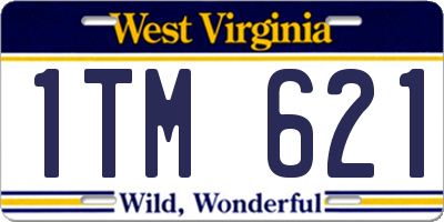 WV license plate 1TM621