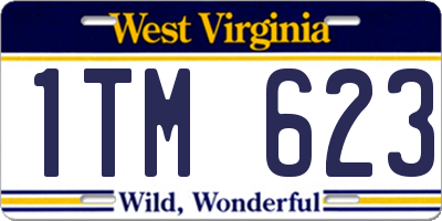 WV license plate 1TM623