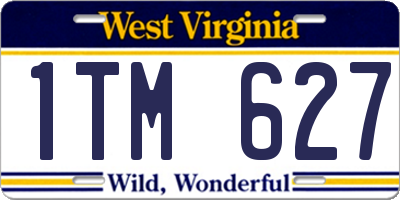 WV license plate 1TM627