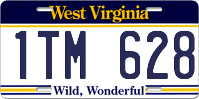 WV license plate 1TM628