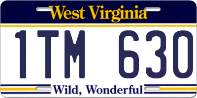 WV license plate 1TM630