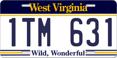 WV license plate 1TM631