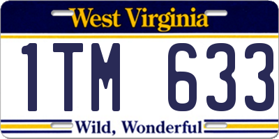 WV license plate 1TM633