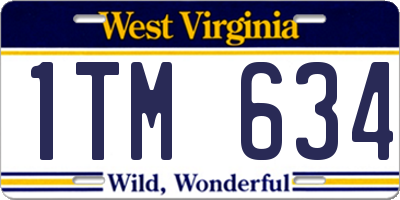 WV license plate 1TM634
