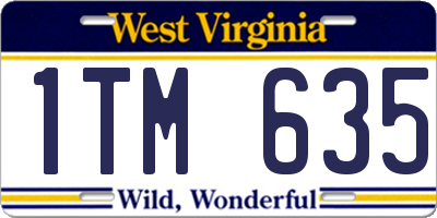 WV license plate 1TM635