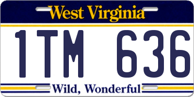 WV license plate 1TM636