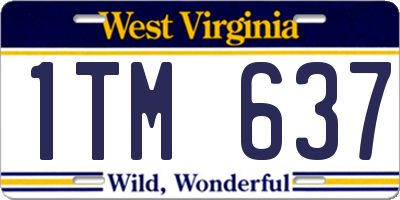 WV license plate 1TM637