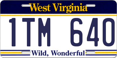 WV license plate 1TM640