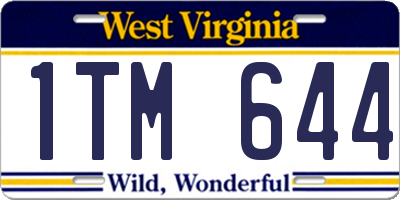 WV license plate 1TM644
