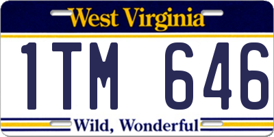 WV license plate 1TM646
