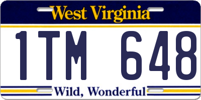 WV license plate 1TM648