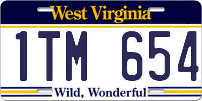 WV license plate 1TM654