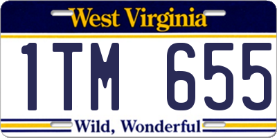 WV license plate 1TM655