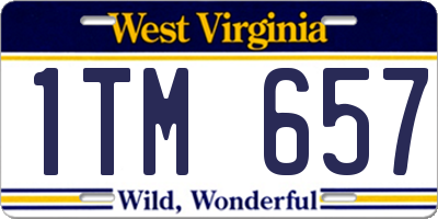 WV license plate 1TM657
