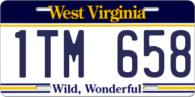 WV license plate 1TM658