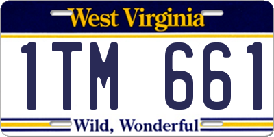 WV license plate 1TM661