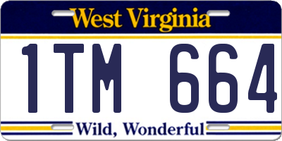 WV license plate 1TM664