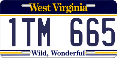 WV license plate 1TM665