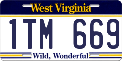WV license plate 1TM669