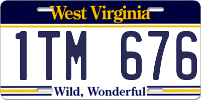 WV license plate 1TM676