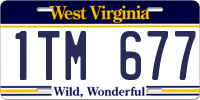 WV license plate 1TM677