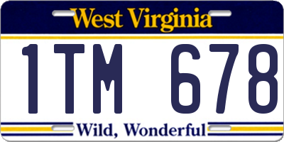 WV license plate 1TM678