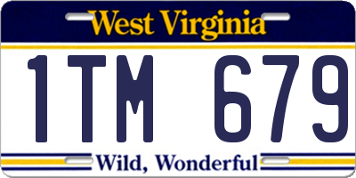 WV license plate 1TM679