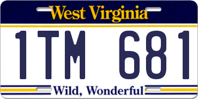 WV license plate 1TM681