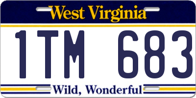 WV license plate 1TM683