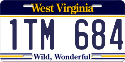 WV license plate 1TM684