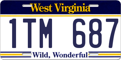 WV license plate 1TM687