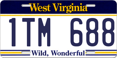 WV license plate 1TM688