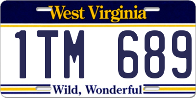WV license plate 1TM689